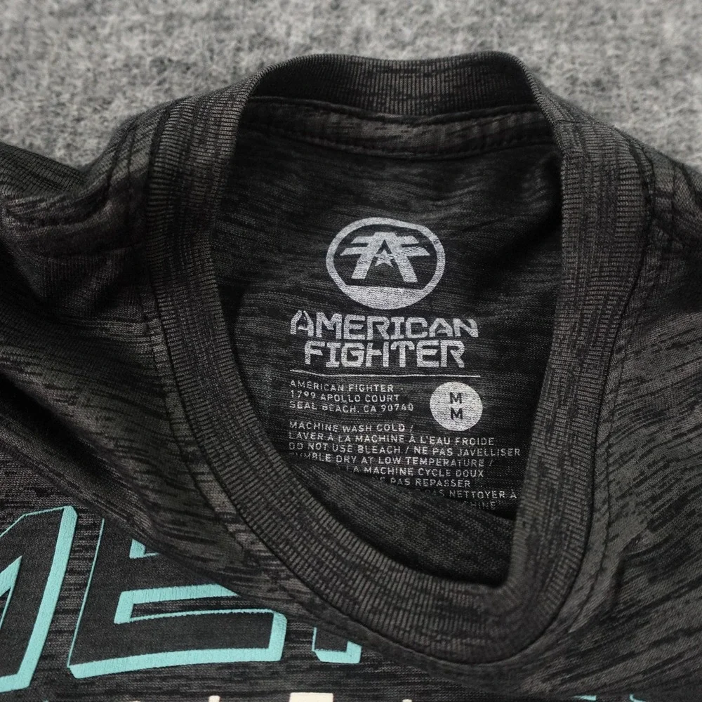 American Fighter Graphic T-shirt Mens Medium Gray Heather Cotton/Polyester‎ MMA
